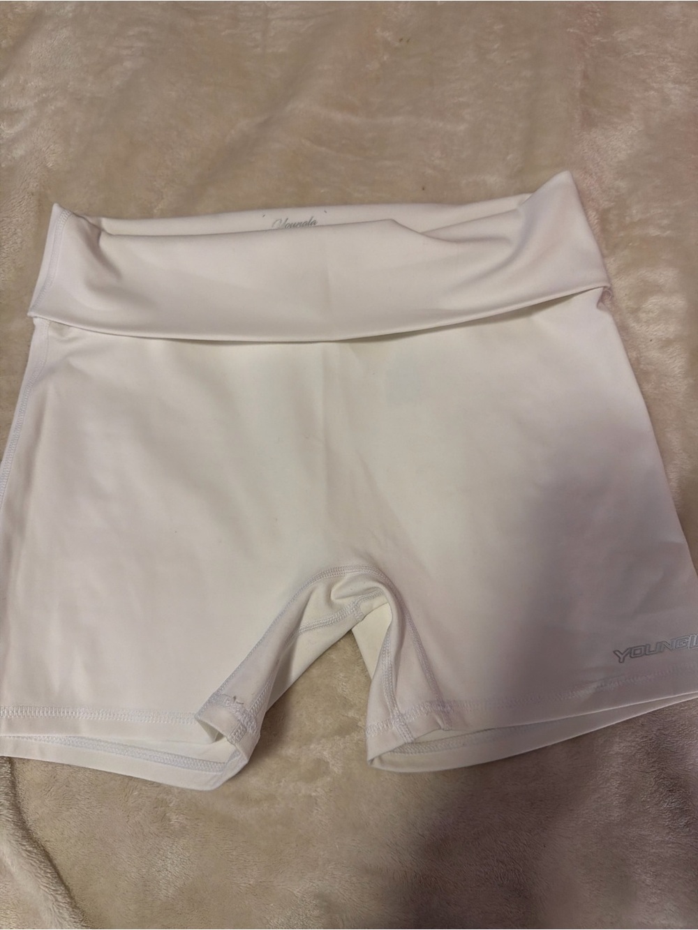 YoungLA White High-Rise Athletic Shorts